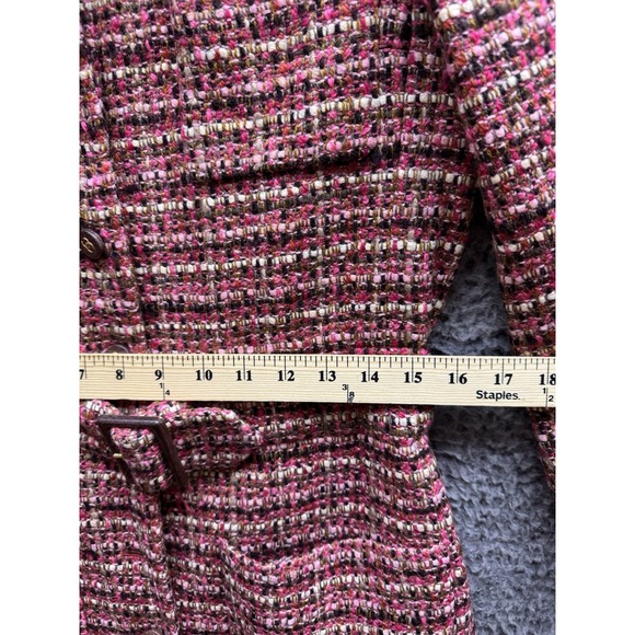 Vintage Chanel‎ 2001 Belted Tweed Midi Coat in Red & Black Size 36 01A - Picture 10 of 16